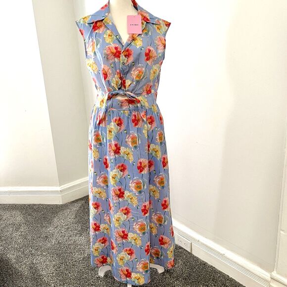 entro Dresses & Skirts - NWT Entro Knot Your Garden Maxi Dress Size Medium Sleeveless Floral Tie Front